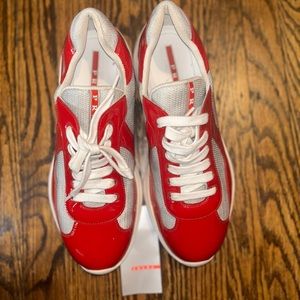Patient leather Prada America’s Cup sneakers
